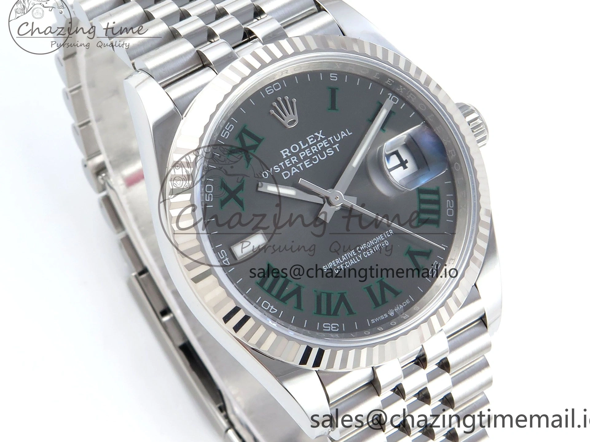 0131 SmoothTexture DateJust 36 126234 EWEF Best Edition Gray Roman Dial on Jubilee Bracelet A 609